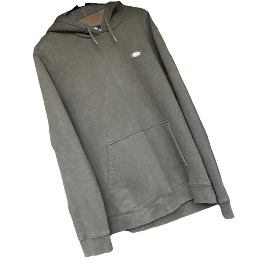 Dickies Hoodie Mens XL Olive Green Pullover Sweatshirt Logo Workwear Heavyweight